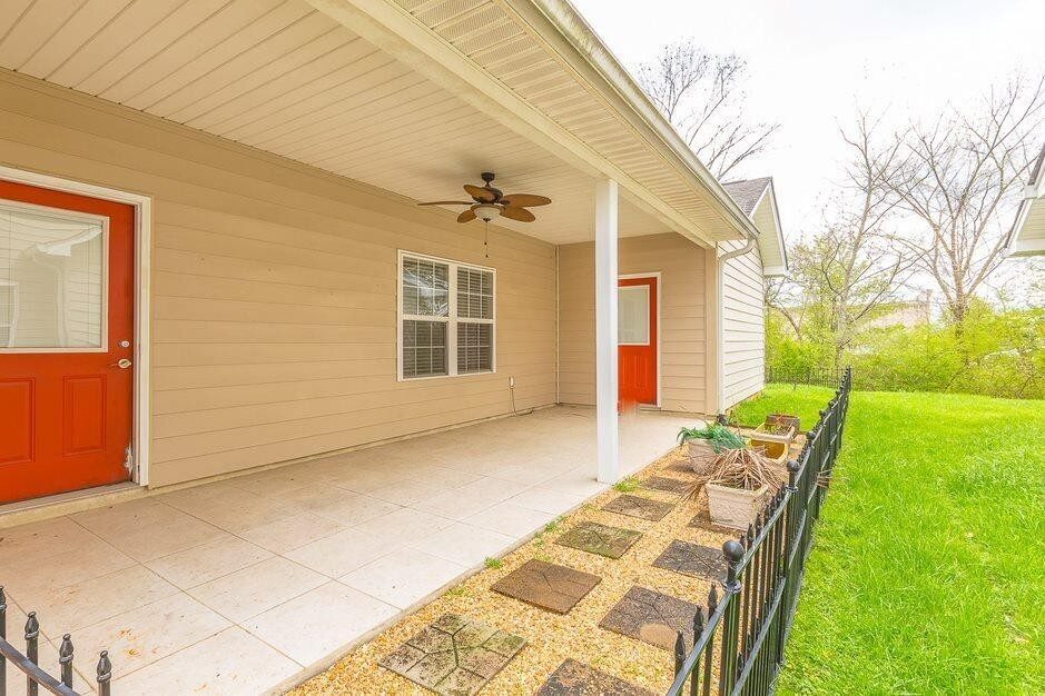 The covered back patio